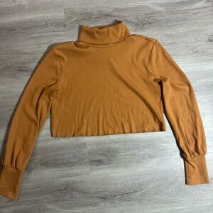 Forever 21 Long Sleeve Crop Turtle Neck Size Large Burnt Orange